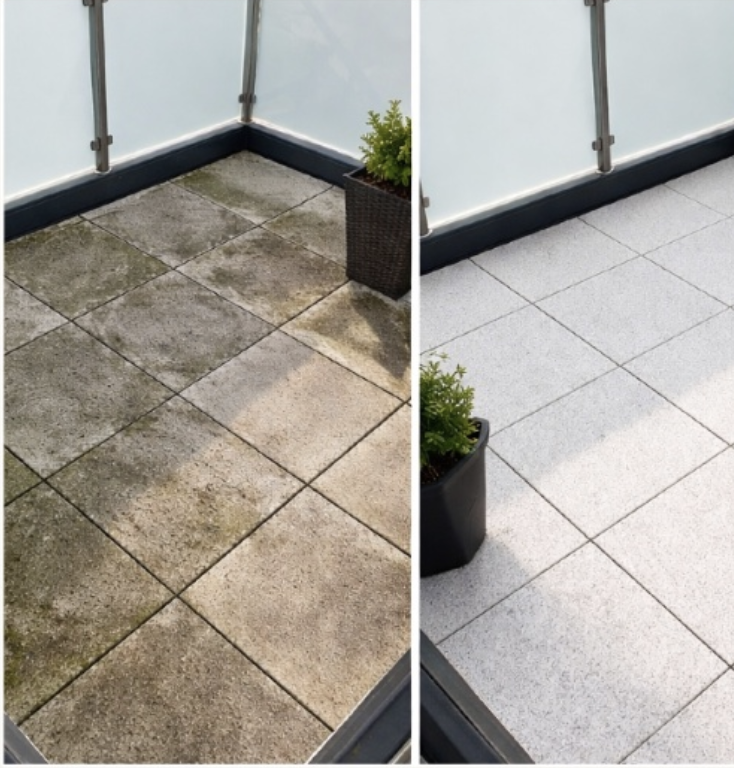 Vorher / Nachher – Terrasse nach Empefly Reinigung